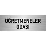 Özarslan Dizayn Departman Kapı İsimliği Öğretmenler Odası 10x20 cm Gümüş Renk Metal Yönlendirme Levhası