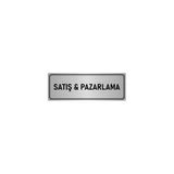 Özarslan Dizayn Departman Kapı İsimliği Pazarlama 5x20 cm Gümüş Renk Metal Yönlendirme Levhası