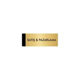 Özarslan Dizayn Departman Kapı İsimliği Pazarlama 7x20 cm Altın Renk Metal Yönlendirme Levhası