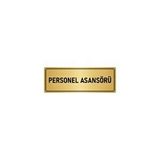 Özarslan Dizayn Departman Kapı İsimliği Personel Asansörü 10x20 cm Altın Renk Metal Yönlendirme Levhası