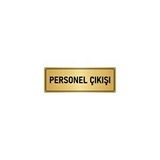 Özarslan Dizayn Departman Kapı İsimliği Personel Çıkışı 10x20 cm Altın Renk Metal Yönlendirme Levhası