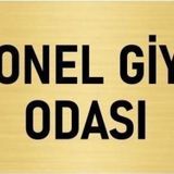 Özarslan Dizayn Departman Kapı İsimliği Personel Giyinme Odası 10x20 cm Altın Renk Metal Yönlendirme Levhası