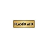 Özarslan Dizayn Departman Kapı İsimliği Plastik Atık 10x20 cm Altın Renk Metal Yönlendirme Levhası