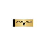 Özarslan Dizayn Departman Kapı İsimliği Soyunma Odası 3 7x20 cm Altın Renk Metal Yönlendirme Levhası