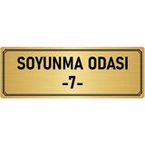 Özarslan Dizayn Departman Kapı İsimliği Soyunma Odası 7 5x20 cm Altın Renk Metal Yönlendirme Levhası