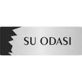 Özarslan Dizayn Departman Kapı İsimliği Su Odası 5x20 cm Gümüş Renk Metal Yönlendirme Levhası