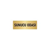 Özarslan Dizayn Departman Kapı İsimliği Sunucu Odası 10x20 cm Altın Renk Metal Yönlendirme Levhası