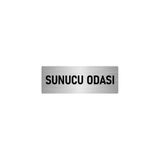 Özarslan Dizayn Departman Kapı İsimliği Sunucu Odası 10x20 cm Gümüş Renk Metal Yönlendirme Levhası