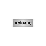 Özarslan Dizayn Departman Kapı İsimliği Temiz Galoş 7x20 cm Gümüş Renk Metal Yönlendirme Levhası