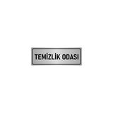 Özarslan Dizayn Departman Kapı İsimliği Temizlik Odası 7x20 cm Gümüş Renk Metal Yönlendirme Levhası