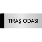 Özarslan Dizayn Departman Kapı İsimliği Tıraş Odası 5x20 cm Gümüş Renk Metal Yönlendirme Levhası