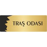 Özarslan Dizayn Departman Kapı İsimliği Tıraş Odası 7x20 cm Altın Renk Metal Yönlendirme Levhası