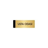 Özarslan Dizayn Departman Kapı İsimliği Usta Odası 7x20 cm Altın Renk Metal Yönlendirme Levhası