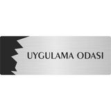 Özarslan Dizayn Departman Kapı İsimliği Uygulama Odası 10x20 cm Gümüş Renk Metal Yönlendirme Levhası
