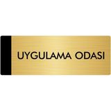 Özarslan Dizayn Departman Kapı İsimliği Uygulama Odası 7x20 cm Altın Renk Metal Yönlendirme Levhası