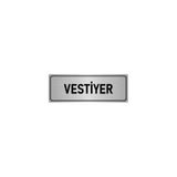 Özarslan Dizayn Departman Kapı İsimliği Vestiyer 7x20 cm Gümüş Renk Metal Yönlendirme Levhası
