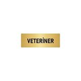 Özarslan Dizayn Departman Kapı İsimliği Veteriner 5x20 cm Altın Renk Metal Yönlendirme Levhası