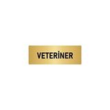Özarslan Dizayn Departman Kapı İsimliği Veteriner 7x20 cm Altın Renk Metal Yönlendirme Levhası