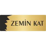 Özarslan Dizayn Departman Kapı İsimliği Zemin Kat 7x20 cm Altın Renk Metal Yönlendirme Levhası