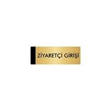 Özarslan Dizayn Departman Kapı İsimliği Ziyaretçi Girişi 10x20 cm Altın Renk Metal Yönlendirme Levhası