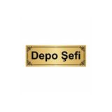 Özarslan Dizayn Depo Şefi 7x20 cm Altın Renk Metal Yönlendirme Levhası