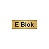 Özarslan Dizayn E Blok 10x20 cm Altın Renk Metal Yönlendirme Levhası
