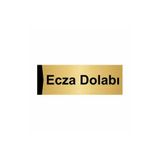 Özarslan Dizayn Ecza Dolabı 10x20 cm Altın Renk Metal Yönlendirme Levhası