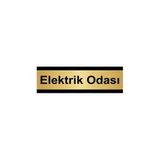 Özarslan Dizayn Elektrik Odası 10x20 cm Altın Renk Metal Yönlendirme Levhası