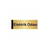 Özarslan Dizayn Elektrik Odası 7x20 cm Altın Renk Metal Yönlendirme Levhası
