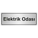 Özarslan Dizayn Elektrik Odası 7x20 cm Gümüş Renk Metal Yönlendirme Levhası