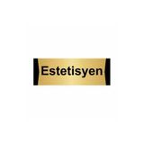 Özarslan Dizayn Estetisyen 10x20 cm Altın Renk Metal Yönlendirme Levhası