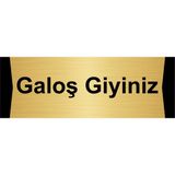 Özarslan Dizayn Galoş Giyiniz 10x20 cm Altın Renk Metal Yönlendirme Levhası