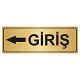 Özarslan Dizayn Giriş/entry 10x20 cm Altın Renk Metal Yönlendirme Levhası