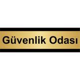Özarslan Dizayn Güvenlik Odası 5x20 cm Altın Renk Metal Yönlendirme Levhası