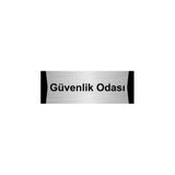 Özarslan Dizayn Güvenlik Odası 7x20 cm Gümüş Renk Metal Yönlendirme Levhası