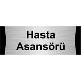 Özarslan Dizayn Hasta Asansörü 7x20 cm Gümüş Renk Metal Yönlendirme Levhası