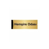 Özarslan Dizayn Hemşire Odası 10x20 cm Altın Renk Metal Yönlendirme Levhası