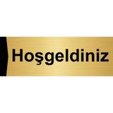 Özarslan Dizayn Hoşgeldiniz 10x20 cm Altın Renk Metal Yönlendirme Levhası