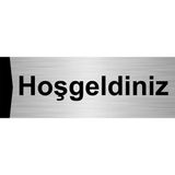 Özarslan Dizayn Hoşgeldiniz 10x20 cm Gümüş Renk Metal Yönlendirme Levhası
