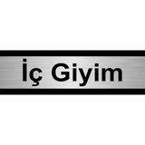 Özarslan Dizayn İç Giyim 10x20 cm Gümüş Renk Metal Yönlendirme Levhası
