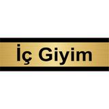 Özarslan Dizayn İç Giyim 7x20 cm Altın Renk Metal Yönlendirme Levhası