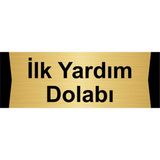 Özarslan Dizayn İlk Yardım Dolabı 10x20 cm Altın Renk Metal Yönlendirme Levhası