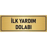 Özarslan Dizayn İlk Yardım Dolabı 7x20 cm Altın Renk Metal Yönlendirme Levhası