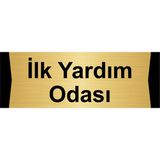 Özarslan Dizayn İlk Yardım Odası 10x20 cm Altın Renk Metal Yönlendirme Levhası