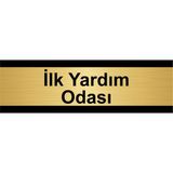 Özarslan Dizayn İlk Yardım Odası 5x20 cm Altın Renk Metal Yönlendirme Levhası