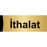 Özarslan Dizayn İthalat 7x20 cm Altın Renk Metal Yönlendirme Levhası