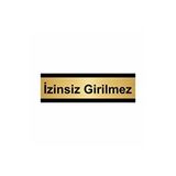 Özarslan Dizayn İzinsiz Girilmez 7x20 cm Altın Renk Metal Yönlendirme Levhası