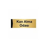 Özarslan Dizayn Kan Alma Odası 10x20 cm Altın Renk Metal Yönlendirme Levhası