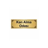 Özarslan Dizayn Kan Alma Odası 7x20 cm Altın Renk Metal Yönlendirme Levhası
