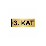 Özarslan Dizayn Kat 3 7x20 cm Altın Renk Metal Yönlendirme Levhası